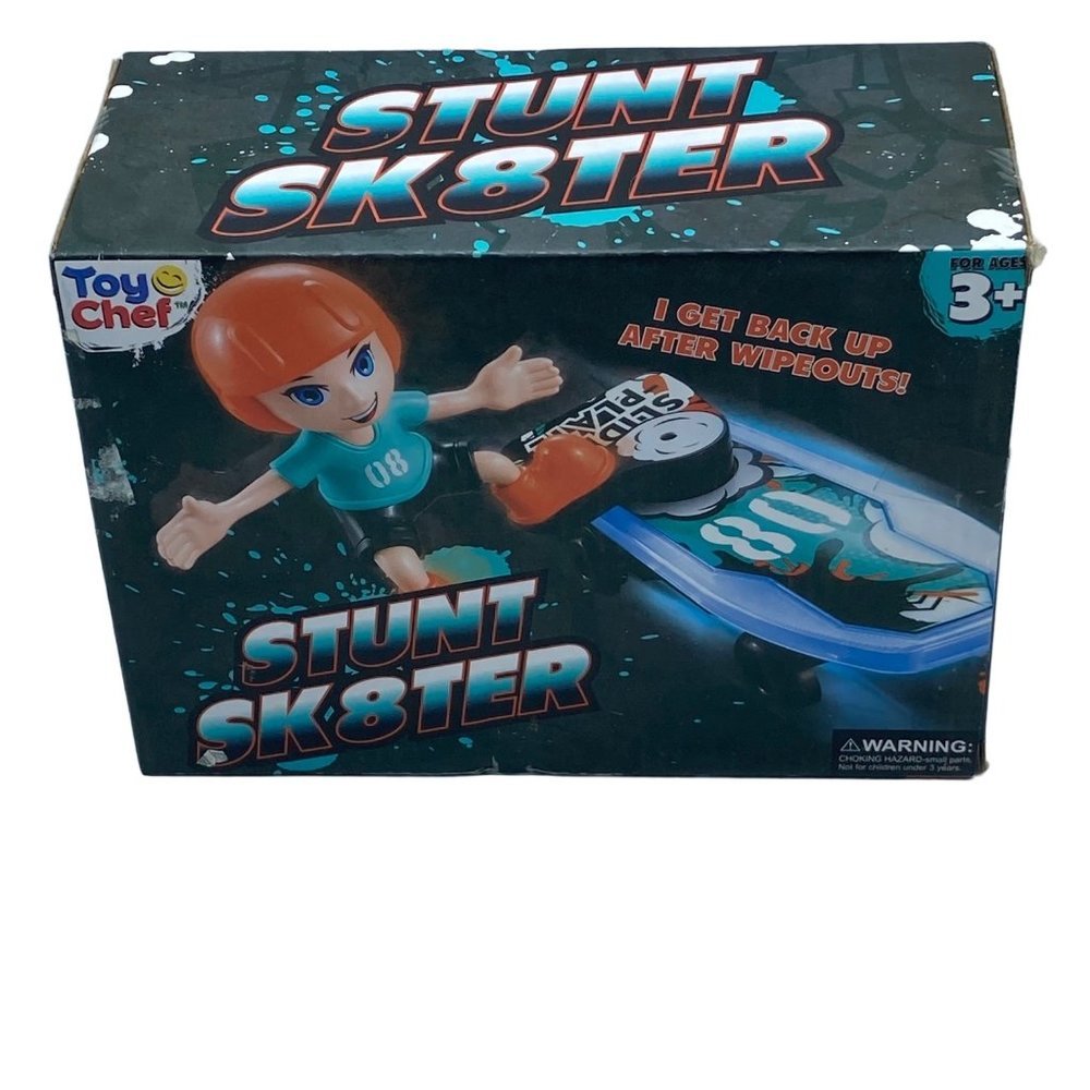 Toy Chef Stunt Sk8ter Skateboarder‎ Toy 360 Rotation Music Ages 3+ New